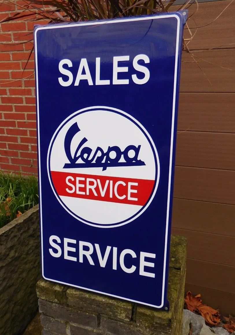 Vespa Service Enamel Sign #A73