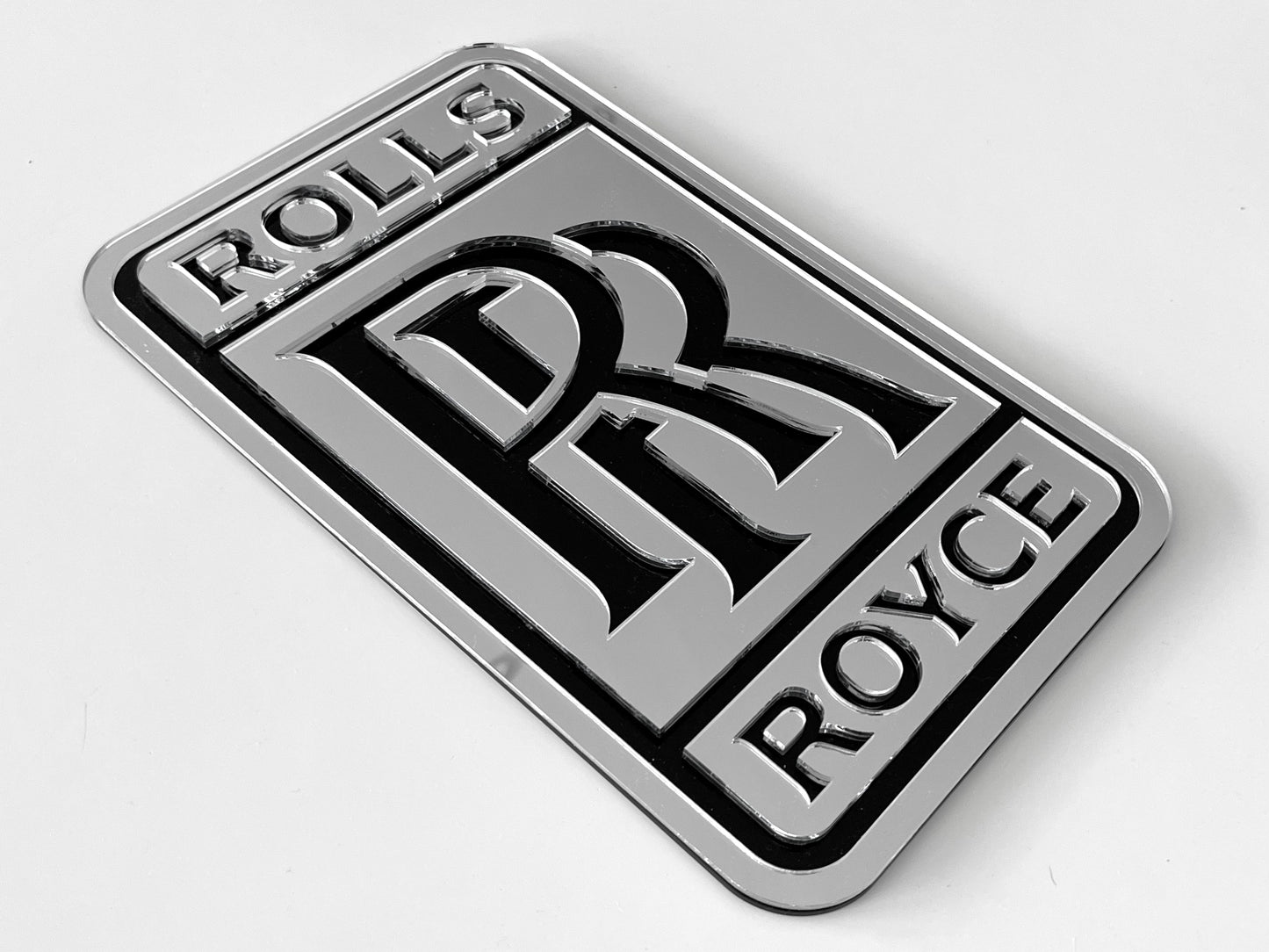 Rolls Royce Silver Acrylic Logo Sign #A112