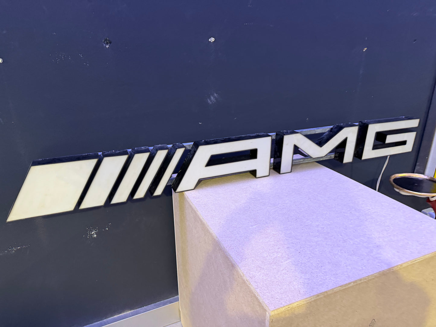 Mercedes Benz AMG Dealership Illuminated Sign Black #D55