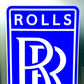 Rolls Royce Blue Illuminated Logo Sign #B60