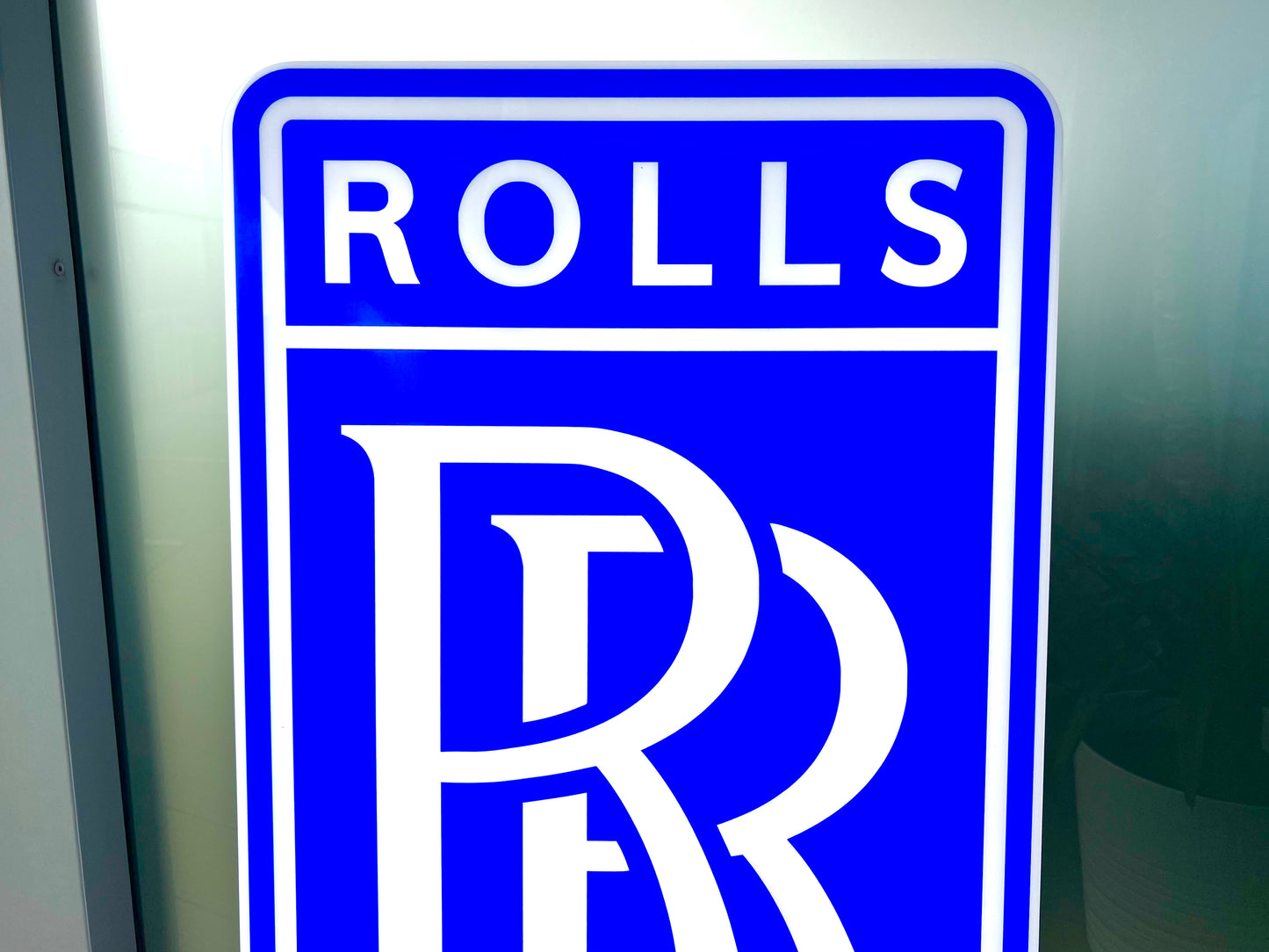 Rolls Royce Blue Illuminated Logo Sign #B60