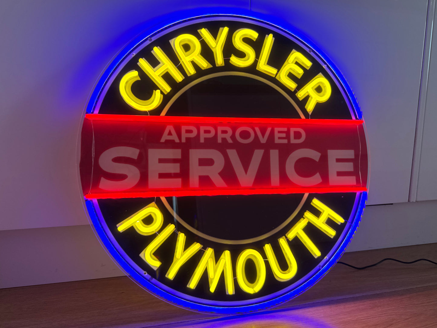 Chrysler Plymouth Neon Sign Approved Service #N142
