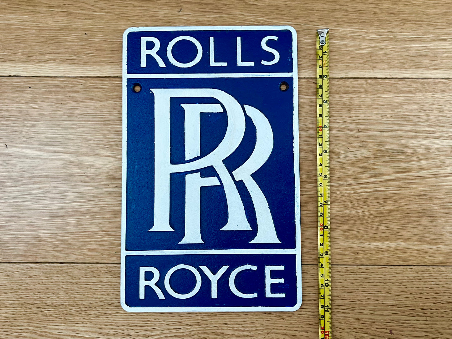 Rolls Royce Blue Metal Logo Sign #A96