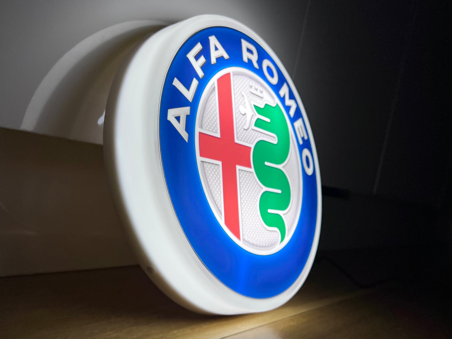 Alfa Romeo Round Illuminated Logo Sign #B4