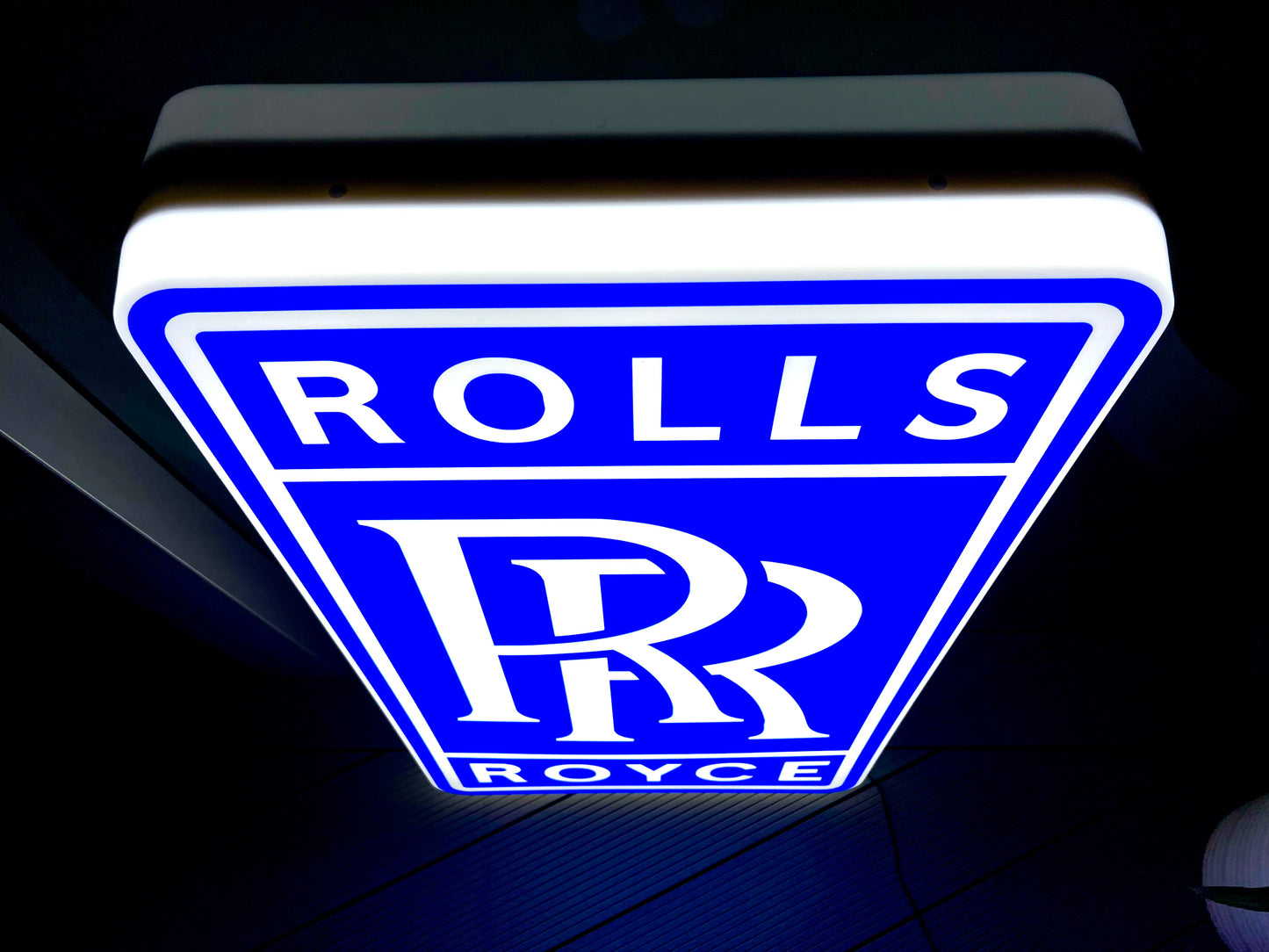 Rolls Royce Blue Illuminated Logo Sign #B60