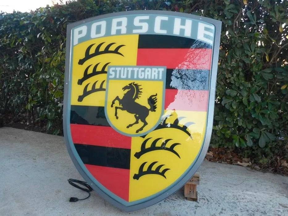 Porsche Crest Dealership Illuminated Sign #D38