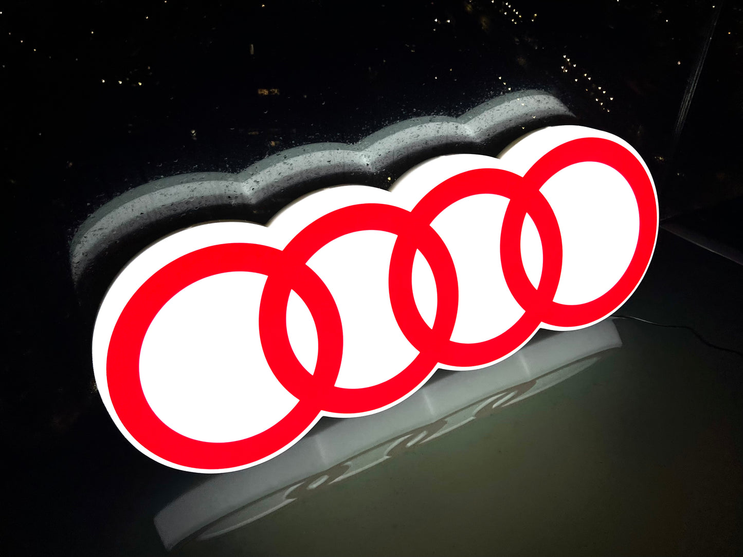 AUDI Rings Illuminated Logo Sign #B8