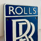 Rolls Royce Blue Metal Logo Sign #A96