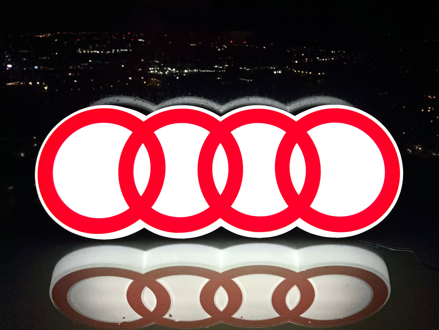 AUDI Rings Illuminated Logo Sign #B8
