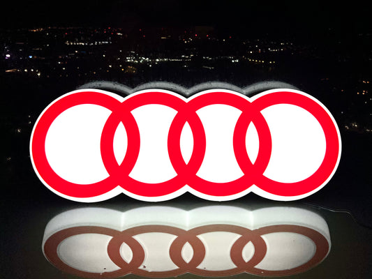 AUDI Rings Illuminated Logo Sign #B8
