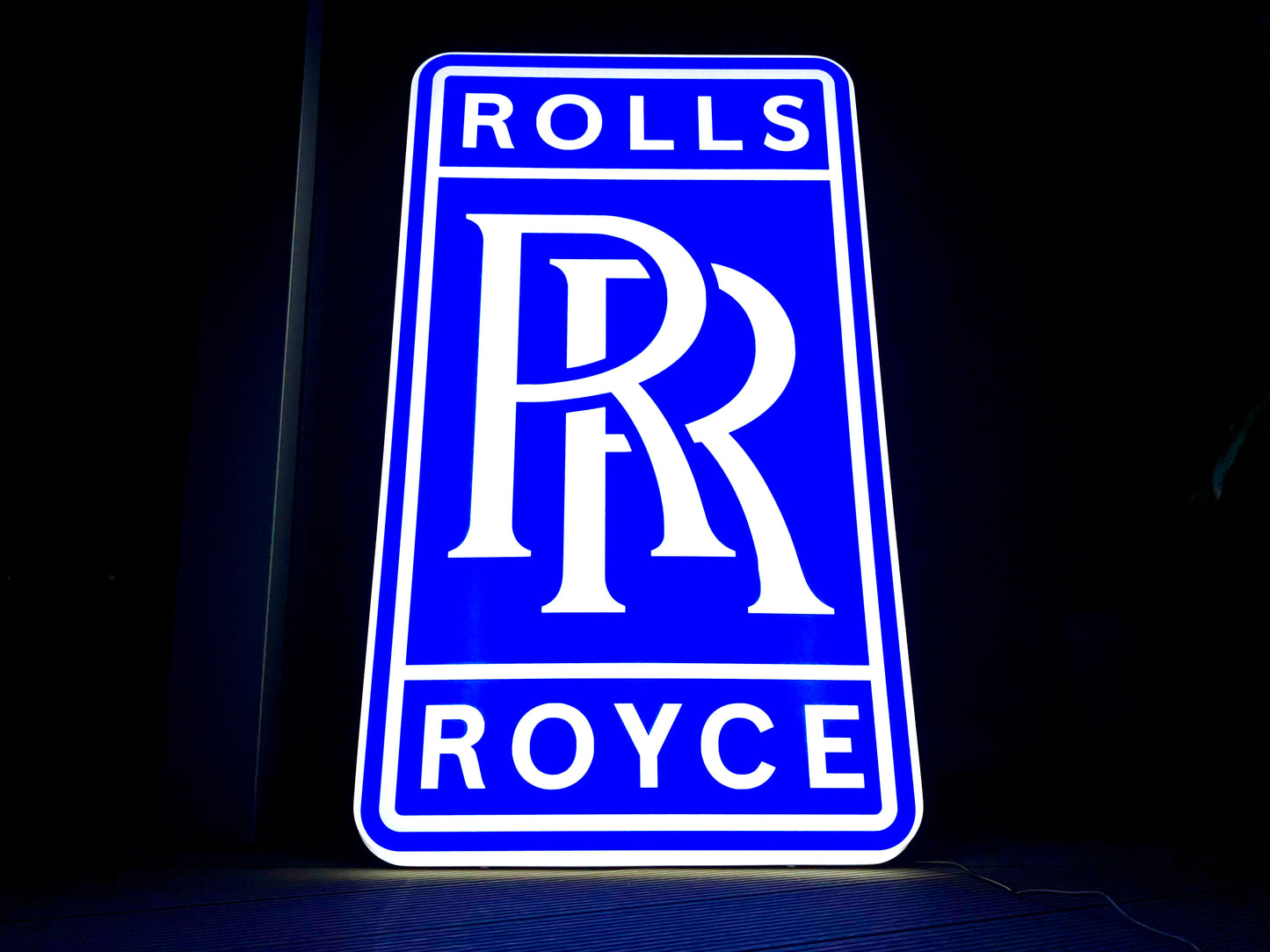 Rolls Royce Blue Illuminated Logo Sign #B60