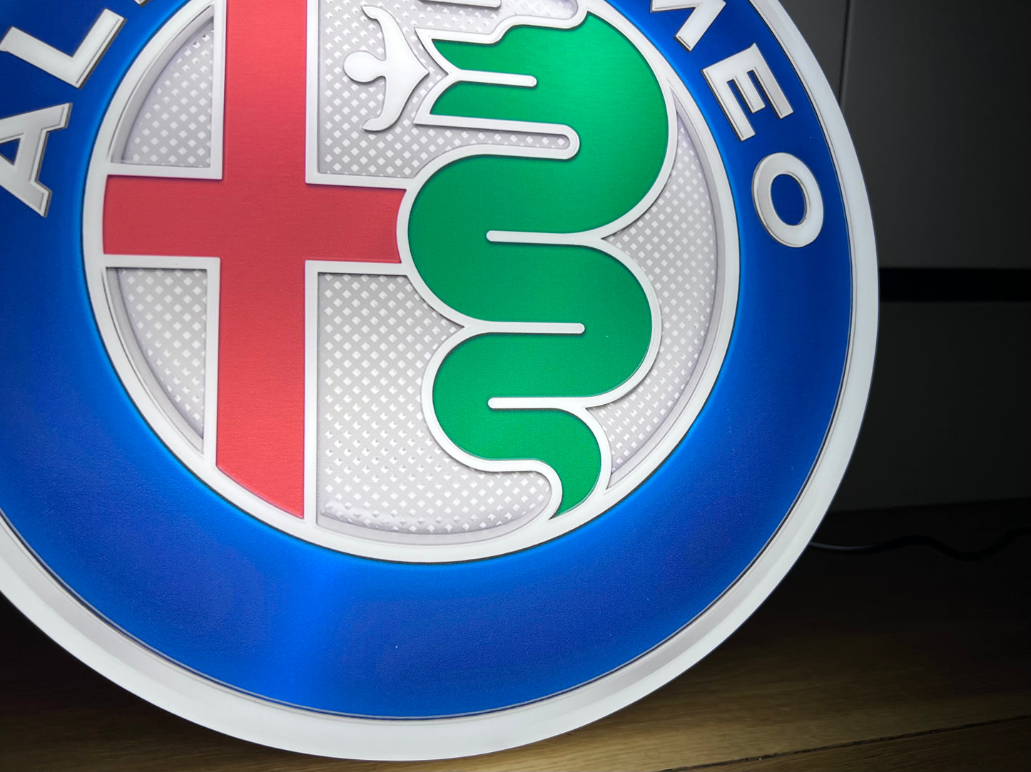 Alfa Romeo Round Illuminated Logo Sign #B4