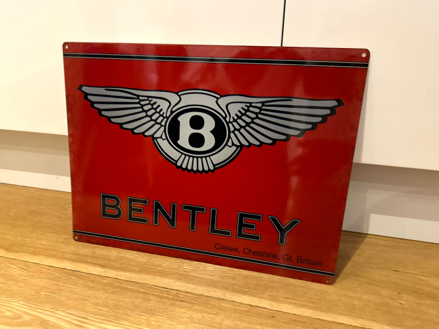 Bentley Red Metal Plaque Sign #A11
