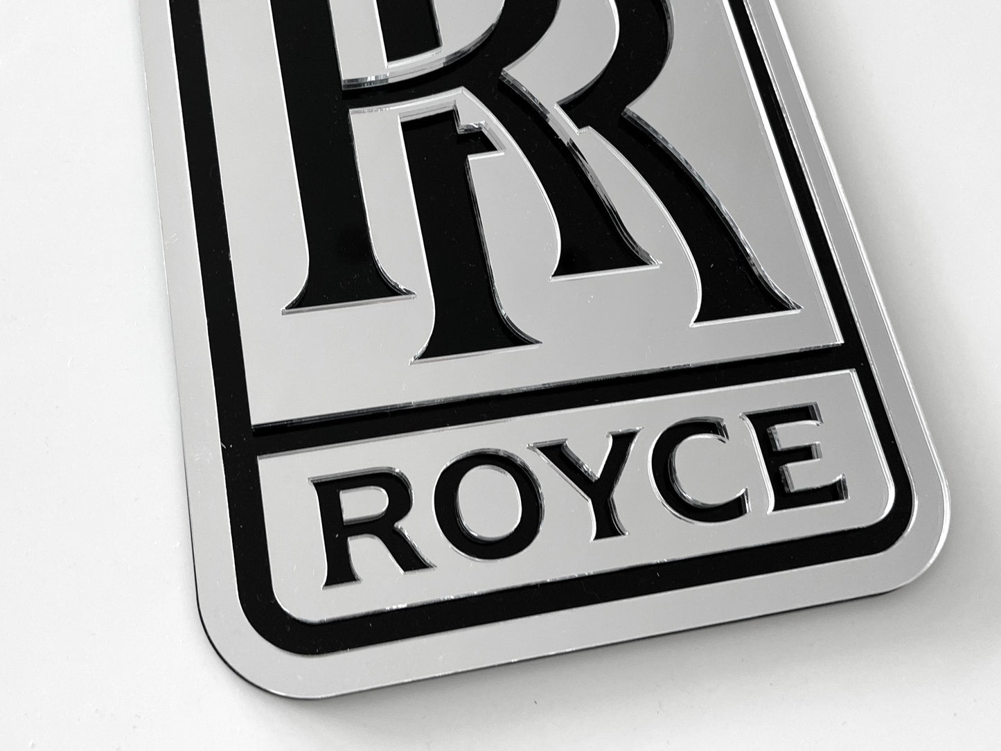 Rolls Royce Silver Acrylic Logo Sign #A112